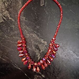 Radiant Ruby Red Beaded Necklace